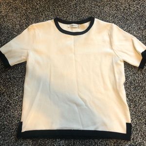 Zara Black and Cream Knit Shirt